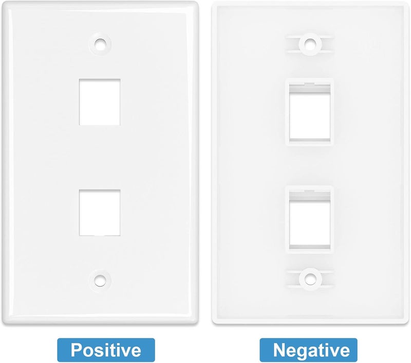iwillink (2-Pack) 2-Port Ethernet Wall Plate, Keystone Jack Wall Plates with RJ45 Keystone Inline Coupler insert, Female to Female Cat6 RJ45 Wall Plate, Blue - Image 5